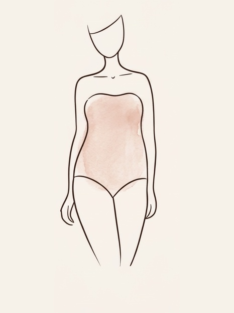 Dibujo de una silueta de cuerpo manzana
