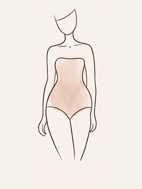 Dibujo de una silueta de cuerpo pera