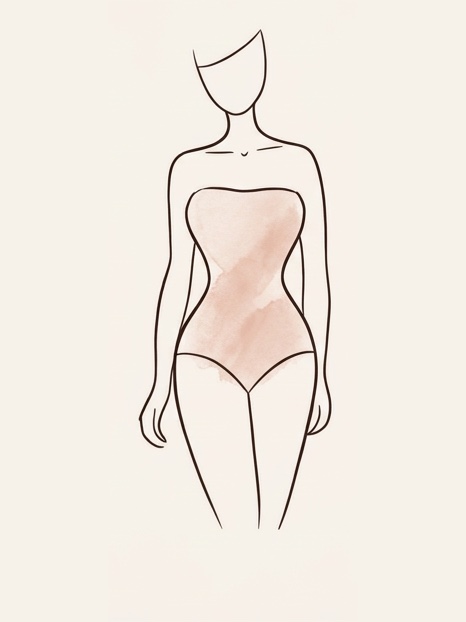 Dibujo de una silueta de cuerpo reloj de arena