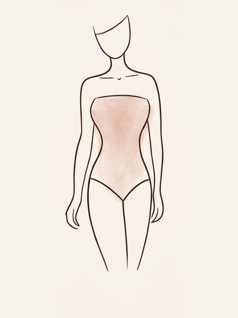 Dibujo de una silueta de cuerpo triángulo invertido